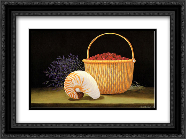 Nantucket Harvest 15x18 Black Ornate Wood Framed Art Print Poster with Double Matting by Duff, Robert