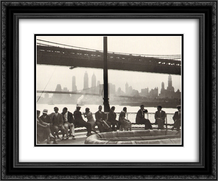 New York City Skyline 1931 18x15 Black Ornate Wood Framed Art Print Poster with Double Matting