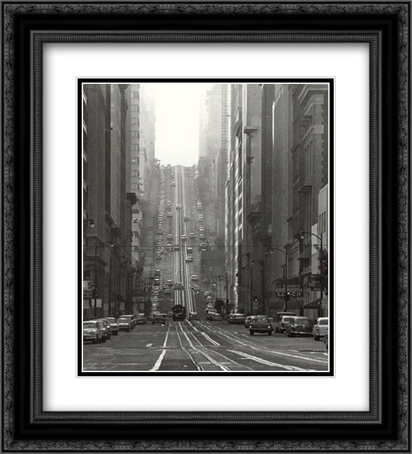 California Street, San Francisco 1964 14x16 Black Ornate Wood Framed Art Print Poster with Double Matting by Walker, Todd