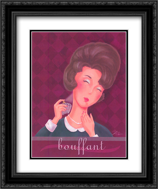Bouffant 14x16 Black Ornate Wood Framed Art Print Poster with Double Matting by Warren, Shari