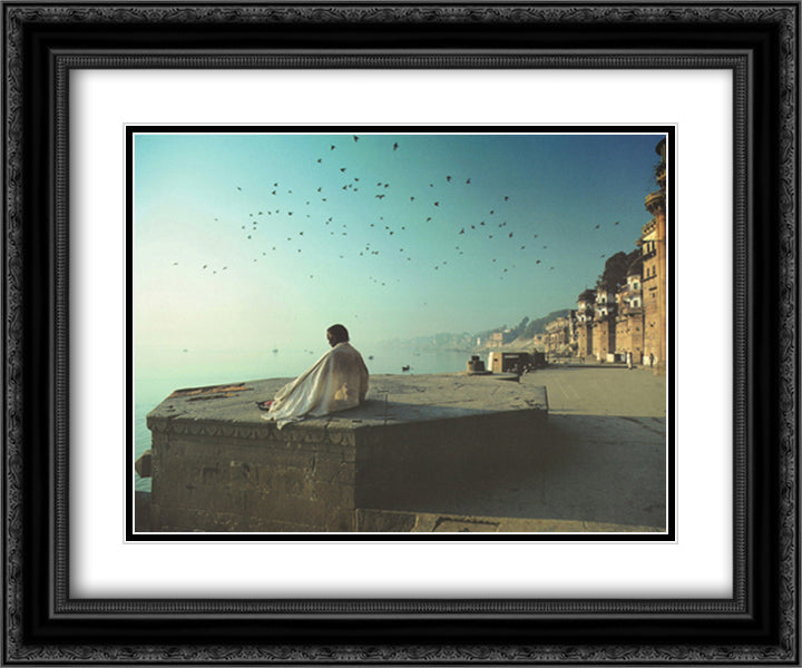 Meditation 15x18 Black Ornate Wood Framed Art Print Poster with Double Matting by Follmi, Olivier