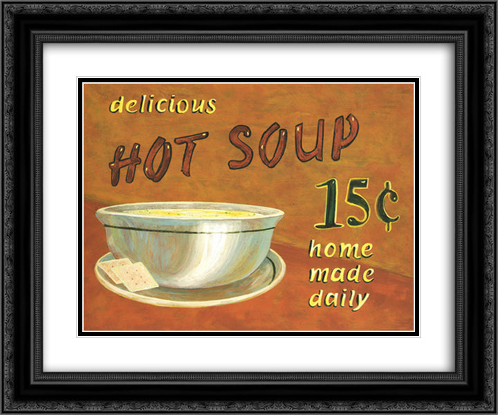 Hot Soup 18x15 Black Ornate Wood Framed Art Print Poster with Double Matting by Franks, Beth