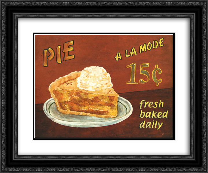 Pie A La Mode 18x15 Black Ornate Wood Framed Art Print Poster with Double Matting by Franks, Beth