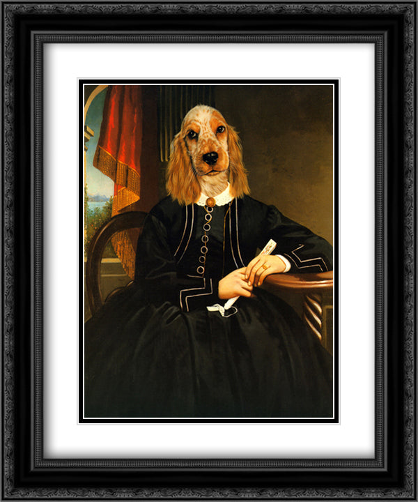 Ancestral Canine IV 16x19 Black Ornate Wood Framed Art Print Poster with Double Matting by Poncelet, Thierry