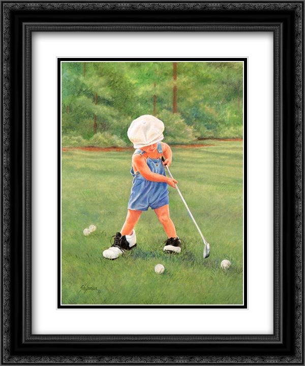 Daddy's Caddie 16x19 Black Ornate Wood Framed Art Print Poster with Double Matting by Shipman, Barbara