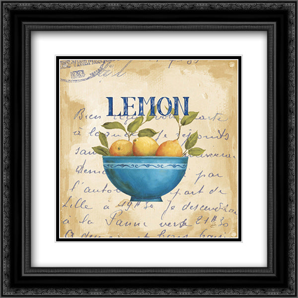 Zest of Lemons 13x13 Black Ornate Wood Framed Art Print Poster with Double Matting by Brissonnet, Daphne