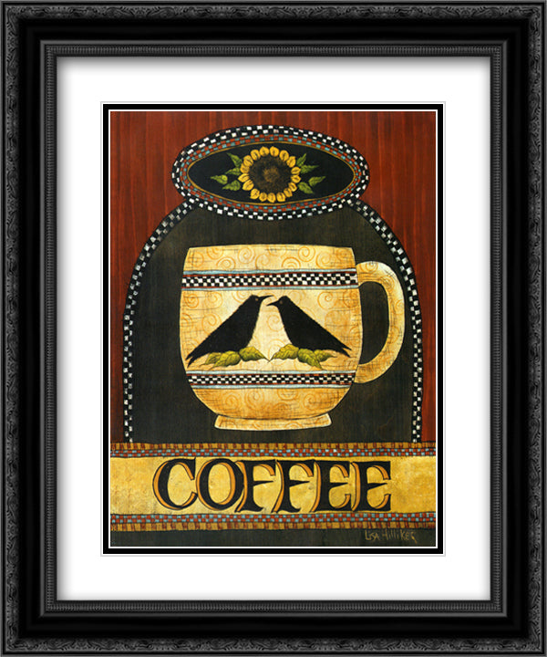 Cup of Coffee 15x18 Black Ornate Wood Framed Art Print Poster with Double Matting by Hilliker, Lisa