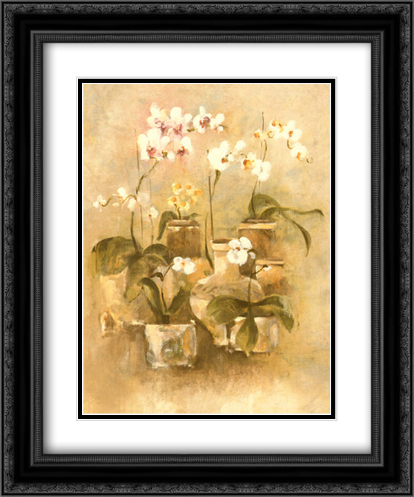 Arrangement Of Orchids II 15x18 Black Ornate Wood Framed Art Print Poster with Double Matting by Blum, Cheri