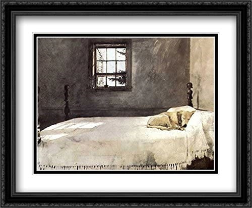 Master Bedroom 38x28 Black Ornate Wood Framed Art Print Poster with Double Matting by Wyeth, Andrew