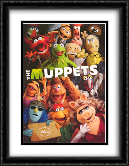 Muppet Show (Cast) 28x36 Black Ornate Wood Framed Movie Poster with Double Matting