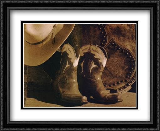 End of the Day 34x28 Black Ornate Wood Framed Art Print Poster with Double Matting by Dawson, Robert
