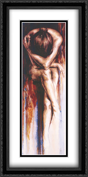 Figurative 16x40 Black Ornate Wood Framed Art Print Poster with Double Matting by Villars, Antoine de