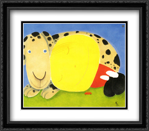 ASLEEP WITH A FRIEND 36x28 Black Ornate Wood Framed Art Print Poster with Double Matting by Thorpe, Mackenzie