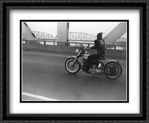 Crossing the Ohio River 34x24 Black Ornate Wood Framed Art Print Poster with Double Matting by Lyon, Danny