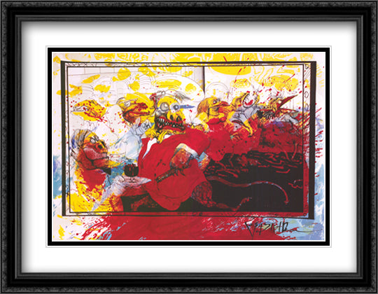 Lizard Lounge 40x28 Black Ornate Wood Framed Art Print Poster with Double Matting by Steadman, Ralph