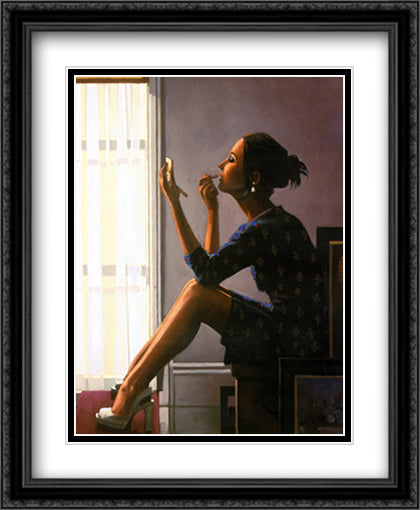 Only the Deepest Red II 28x36 Black Ornate Wood Framed Art Print Poster with Double Matting by Vettriano, Jack