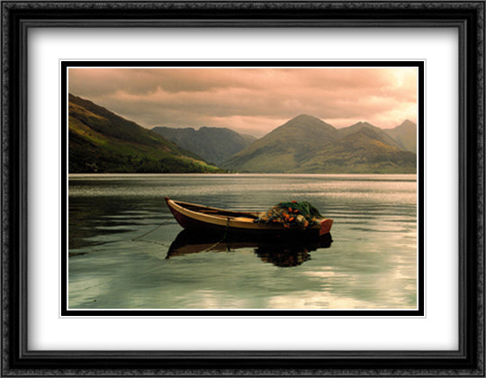 Lake Duich, Highlands, Scotland 36x28 Black Ornate Wood Framed Art Print Poster with Double Matting by Blair, David