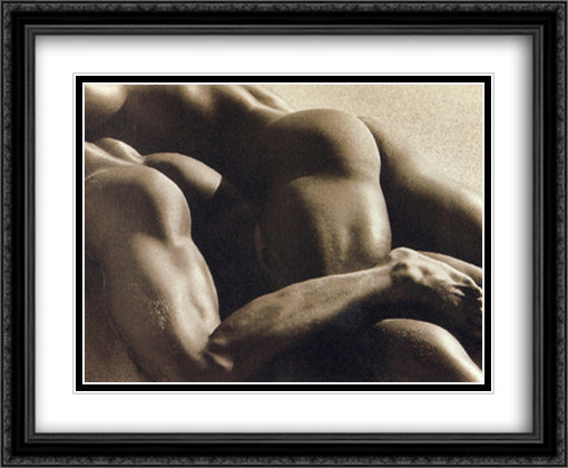 Duo IV, Mexico 1990 36x28 Black Ornate Wood Framed Art Print Poster with Double Matting by Ritts, Herb