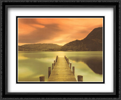 Ullswater, Glenridding, Cumbria 36x28 Black Ornate Wood Framed Art Print Poster with Double Matting by Allen, Mel