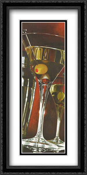 Cocktail Hour 16x36 Black Ornate Wood Framed Art Print Poster with Double Matting by Ferreri, Stefano
