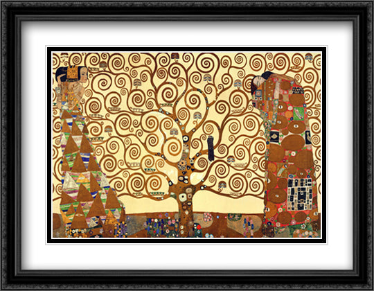 The Tree of Life 36x28 Black Ornate Wood Framed Art Print Poster with Double Matting by Klimt, Gustav