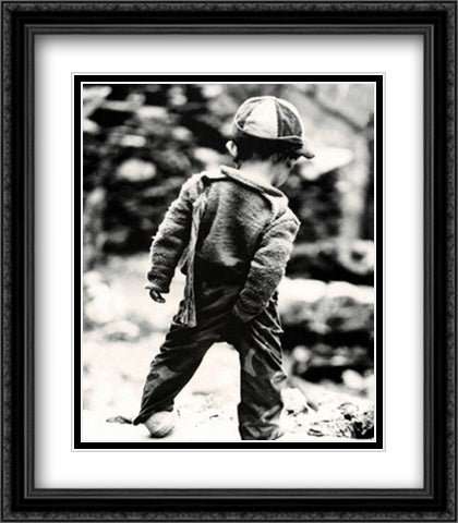 Picky, Picky 28x32 Black Ornate Wood Framed Art Print Poster with Double Matting by Lake, Cynthia
