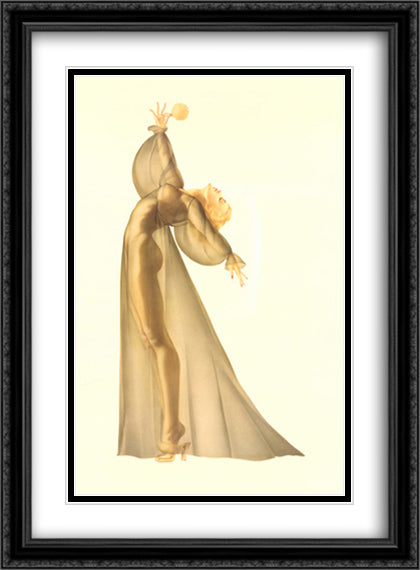 Sheer Elegance 28x40 Black Ornate Wood Framed Art Print Poster with Double Matting by Vargas, Alberto