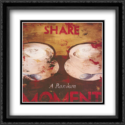 Share a Random Moment 28x28 Black Ornate Wood Framed Art Print Poster with Double Matting by White, Rodney