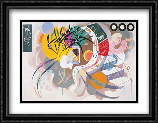 Dominant Curve, c.1936 35x28 Black Ornate Wood Framed Art Print Poster with Double Matting by Kandinsky, Wassily