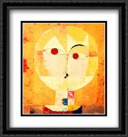 Senecio (Old Man), 1922 28x30 Black Ornate Wood Framed Art Print Poster with Double Matting by Klee, Paul