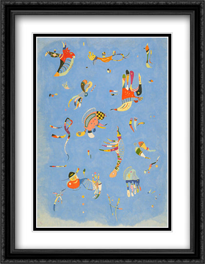 Serenite, 1938 28x36 Black Ornate Wood Framed Art Print Poster with Double Matting by Kandinsky, Wassily