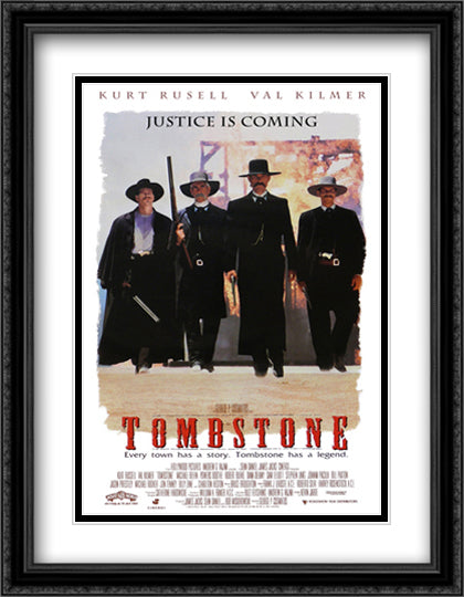 Tombstone 28x36 Black Ornate Wood Framed Movie Poster with Double Matting
