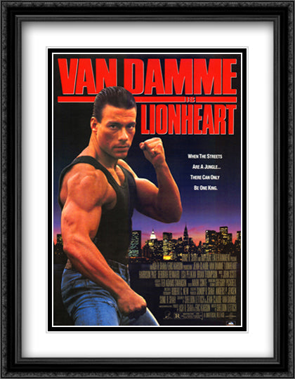 Lionheart 28x36 Black Ornate Wood Framed Movie Poster with Double Matting