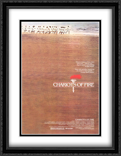 Chariots of Fire 28x36 Black Ornate Wood Framed Movie Poster with Double Matting