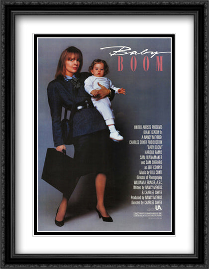 Baby Boom 28x36 Black Ornate Wood Framed Movie Poster with Double Matting