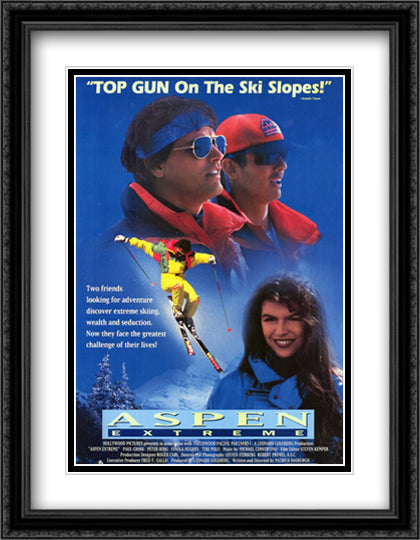 Aspen Extreme 28x36 Black Ornate Wood Framed Movie Poster with Double Matting