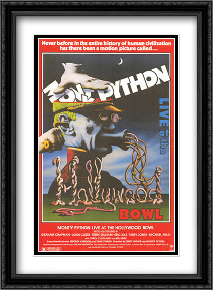Monty Python Hollywood Bowl 28x38 Black Ornate Wood Framed Movie Poster with Double Matting