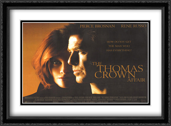 The Thomas Crown Affair 38x28 Black Ornate Wood Framed Movie Poster with Double Matting