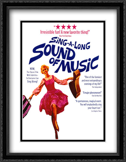 The Sound Of Music 28x36 Black Ornate Wood Framed Movie Poster with Double Matting