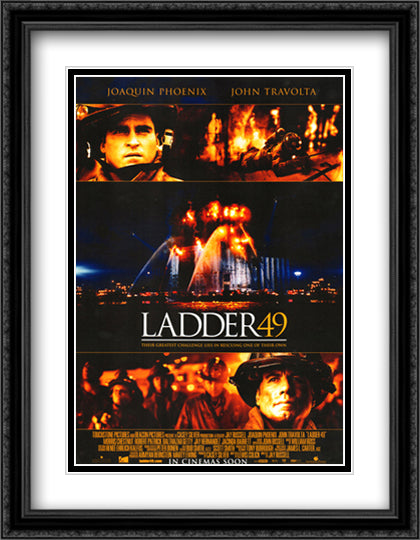 Ladder 49 28x36 Black Ornate Wood Framed Movie Poster with Double Matting