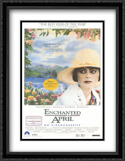 Enchanted April 28x36 Black Ornate Wood Framed Movie Poster with Double Matting