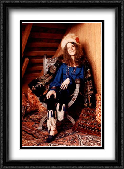 Joplin, Janis 28x38 Black Ornate Wood Framed Movie Poster with Double Matting