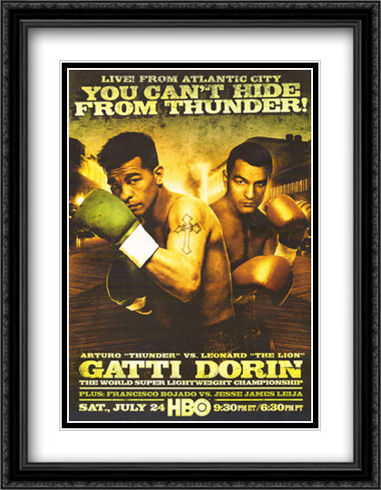 Arturo Gatti vs Dorin 28x36 Black Ornate Wood Framed Movie Poster with Double Matting