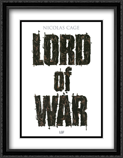Lord of War 28x36 Black Ornate Wood Framed Movie Poster with Double Matting