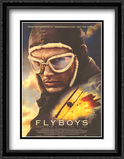 Flyboys 28x36 Black Ornate Wood Framed Movie Poster with Double Matting