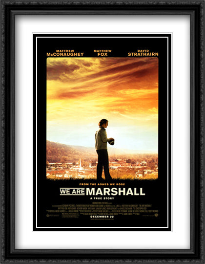 We Are Marshall 28x36 Black Ornate Wood Framed Movie Poster with Double Matting