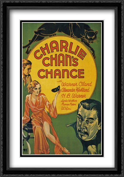 Charlie Chan's Chance 28x40 Black Ornate Wood Framed Movie Poster with Double Matting