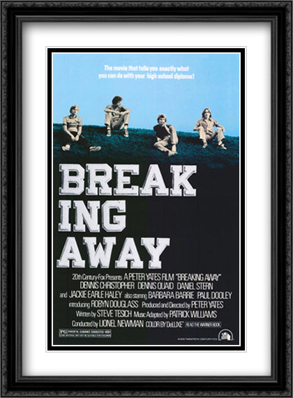 Breaking Away 28x38 Black Ornate Wood Framed Movie Poster with Double Matting