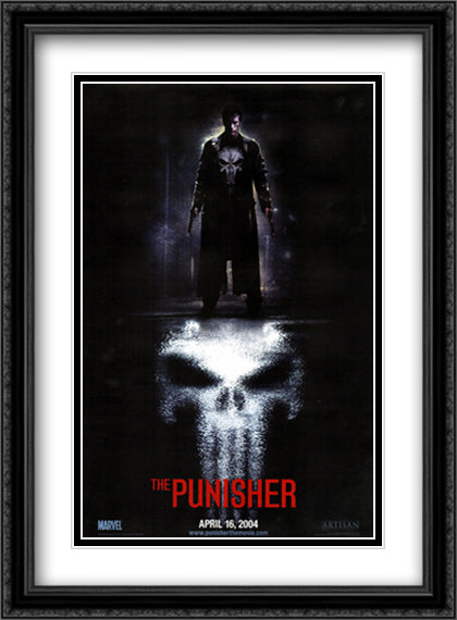 The Punisher 28x38 Black Ornate Wood Framed Movie Poster with Double Matting