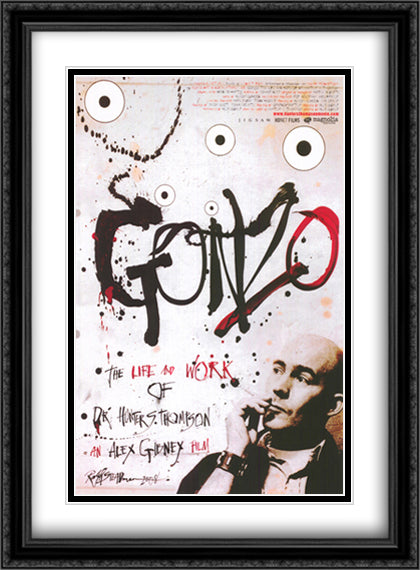 Gonzo: The Life and Work of Dr. Hunter S. Thompson 28x38 Black Ornate Wood Framed Movie Poster with Double Matting